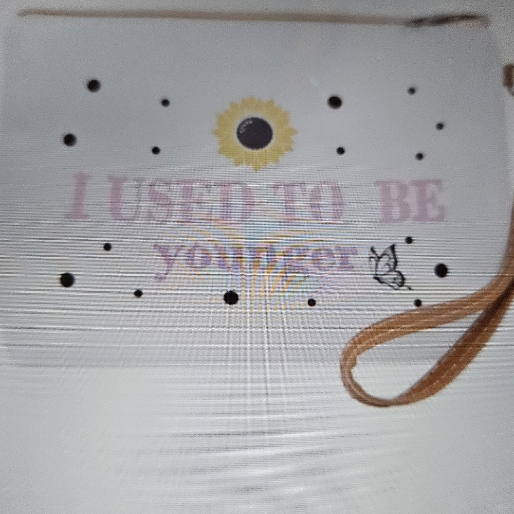 A Girl Thing White Cosmetic Bag with Sunflower Design